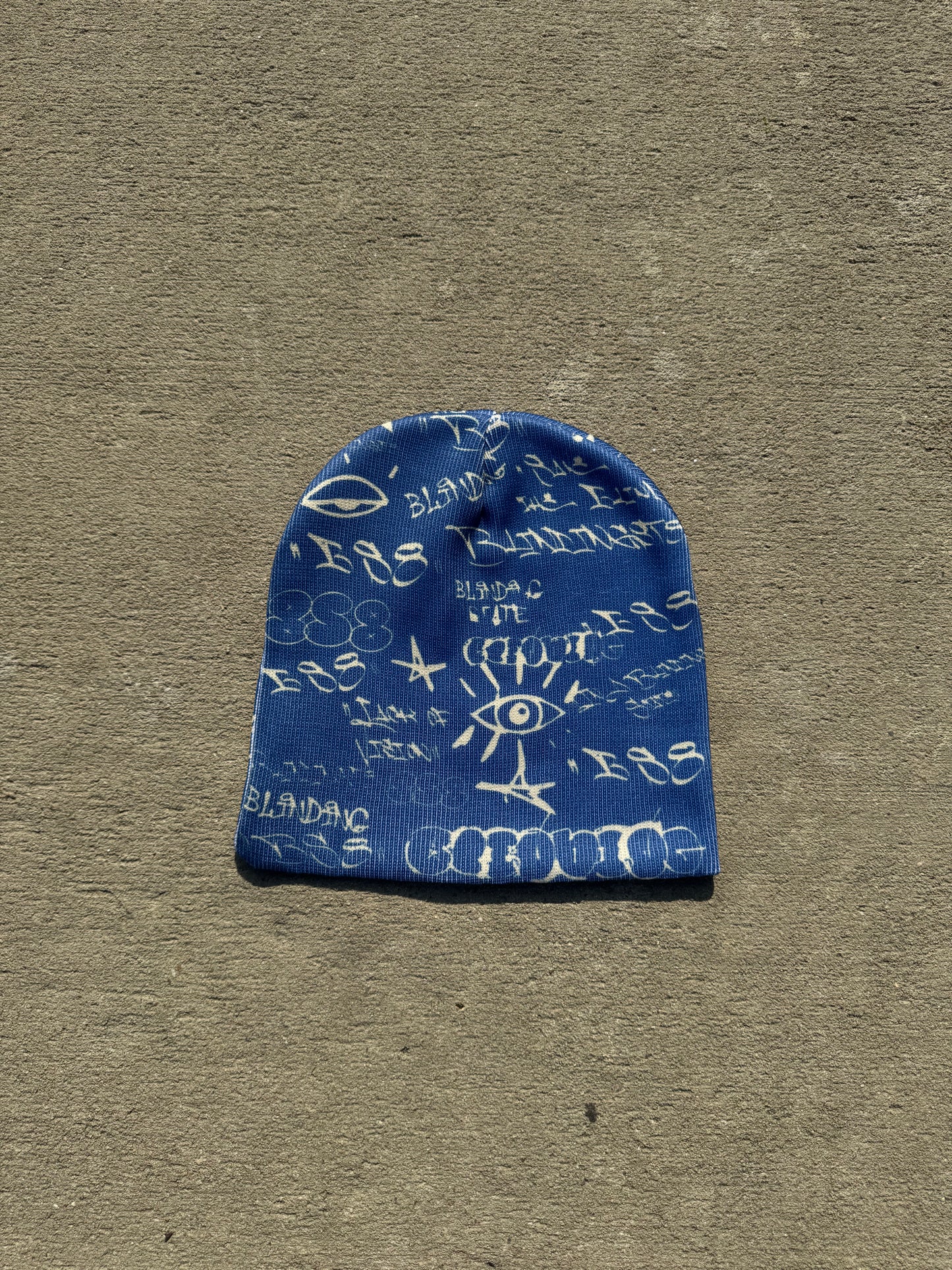 Graffiti beanie (navy/yellow)
