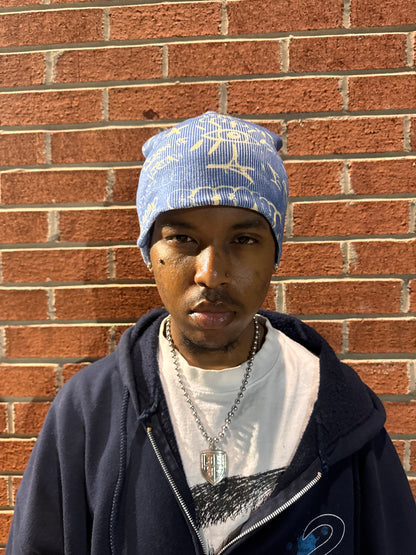 Graffiti beanie (navy/yellow)